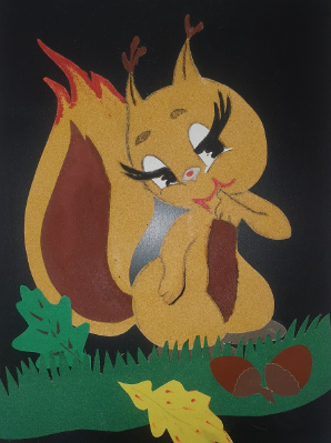 Рисунок Запасливая белочка